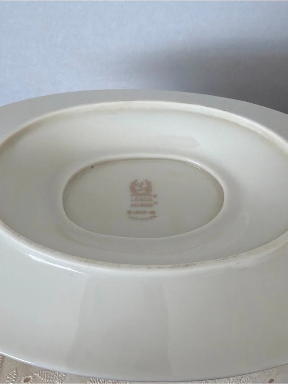 Vintage Lenox Maywood Gravy Boat with Underplate Ivory Gold Trim Made in‎ USA